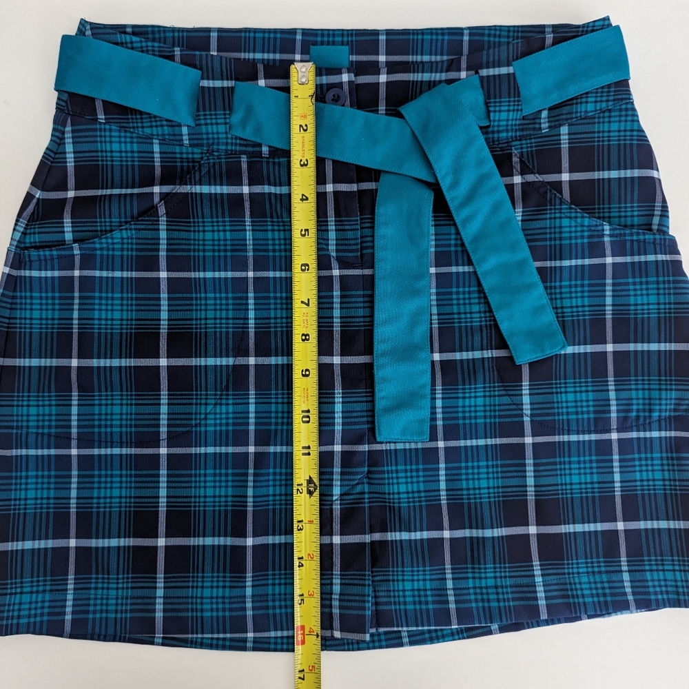 NIKE DriFit Tour Performance Tartan Teal Green Plaid Golf Skirt Sz 6 Ultra Light - Picture 10 of 16